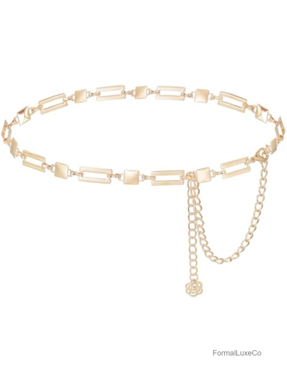 Adjustable Metal Waist Chain Belt for Women - Gold Belly Chain Link Belt